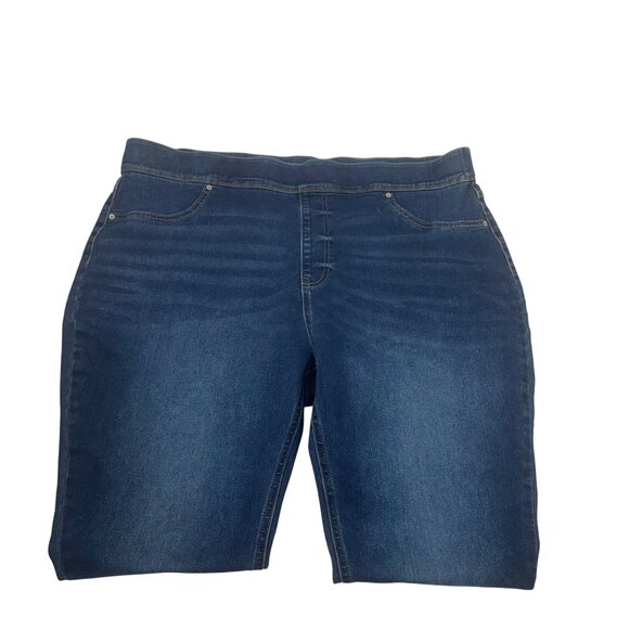 Terra & Sky Womens Plus Size 2X (20W-22W) Dark Wash Stretch Pull On Denim Jeans - Picture 8 of 11